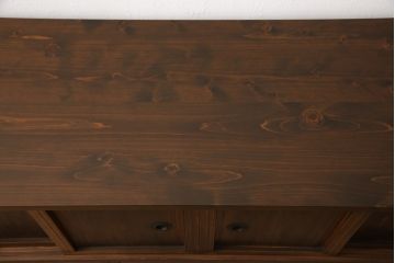 ラフジュ工房オリジナル　古建具リメイク　昭和初期　レトロで落ち着きのある和の雰囲気を高めるテレビ台(テレビボード、ローボード、収納棚、リビングボード、戸棚)(R-057567)