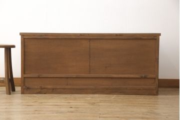 ラフジュ工房オリジナル　古建具リメイク　昭和初期　レトロで落ち着きのある和の雰囲気を高めるテレビ台(テレビボード、ローボード、収納棚、リビングボード、戸棚)(R-057567)