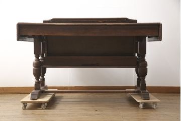 イギリスアンティーク　オーク材　超激レア!!ダイニングテーブルとソファになる2way家具(二人掛けソファ、2人掛け)(R-057569)