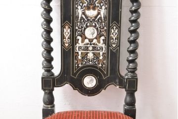 イギリスアンティーク　最高級!!　もはや芸術品!!　凝った造りと精緻な象嵌細工が目を惹くチェア(椅子、ダイニングチェア、イス)(R-057574)