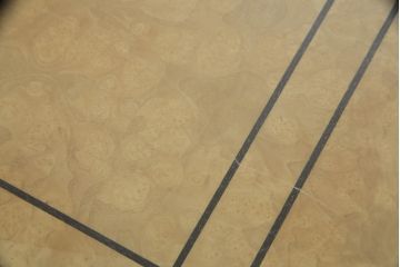 中古　サァラ麻布取り扱い　アメリカ最高級ブランド　センチュリー(CENTURY)　天板バーズアイ　モダンなデザインが魅力の特大エクステンションダイニングテーブル(エクステンションテーブル)(定価約200万円)(R-057577)