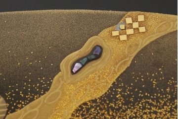 中古　美品　輪島塗り　在銘有り　繊細な扇の図柄が気品を感じさせる座卓(定価140万円)(ローテーブル、センターテーブル)(R-057583)
