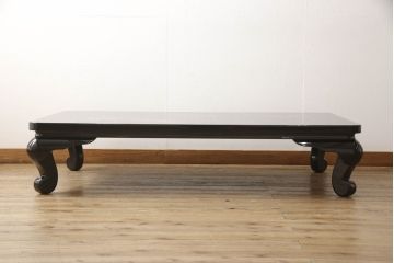中古　美品　輪島塗り　在銘有り　繊細な扇の図柄が気品を感じさせる座卓(定価140万円)(ローテーブル、センターテーブル)(R-057583)