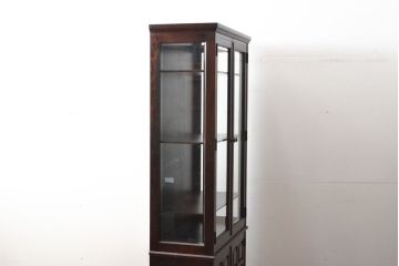 中古　希少な廃盤品!!　北海道民芸家具　OM158　落ち着きのある上品な空間づくりにおすすめの飾り棚(収納棚、キャビネット、陳列棚、店舗什器)(R-057585)