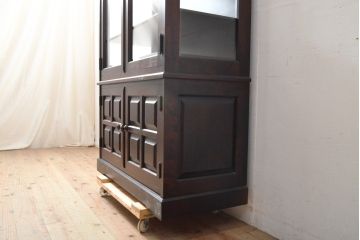中古　希少な廃盤品!!　北海道民芸家具　OM158　落ち着きのある上品な空間づくりにおすすめの飾り棚(収納棚、キャビネット、陳列棚、店舗什器)(R-057585)