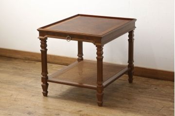 中古　美品　DREXEL HERITAGE(ドレクセルヘリテイジ)　補助テーブル付きのクラシカルなサイドテーブル(コーヒーテーブル、エンドテーブル)(R-057597)