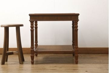 中古　美品　DREXEL HERITAGE(ドレクセルヘリテイジ)　補助テーブル付きのクラシカルなサイドテーブル(コーヒーテーブル、エンドテーブル)(R-057597)