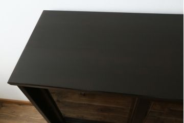 希少!　和製ビンテージ　絶版品　北海道民芸家具　和モダンな雰囲気を醸し出す水屋箪笥(茶棚、茶箪笥、飾り棚、収納棚、戸棚、ヴィンテージ)(R-057599)