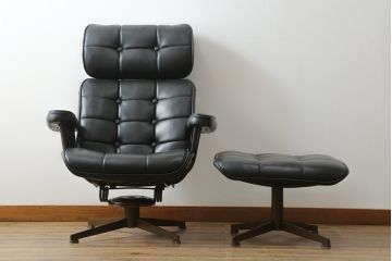 アメリカビンテージ　HOMECREST社(ホームクレスト)　希少!!メンズライクな空間づくりに活躍するストレスレスチェア+オットマンセット(パーソナルチェア、ラウンジチェア、アームチェア)(R-057600)