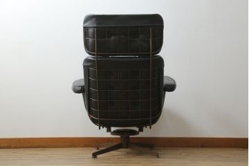 アメリカビンテージ　HOMECREST社(ホームクレスト)　希少!!メンズライクな空間づくりに活躍するストレスレスチェア+オットマンセット(パーソナルチェア、ラウンジチェア、アームチェア)(R-057600)