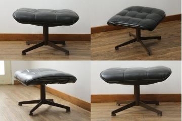 アメリカビンテージ　HOMECREST社(ホームクレスト)　希少!!メンズライクな空間づくりに活躍するストレスレスチェア+オットマンセット(パーソナルチェア、ラウンジチェア、アームチェア)(R-057600)