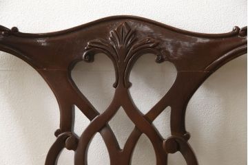 中古　美品　IDC大塚家具取り扱い　アメリカ高級家具　COUN CILL(カウンシル)(カンセル)　マホガニー材　ダイニングチェア2脚セット(2脚定価 約16万円)(椅子、イス)(R-057608)