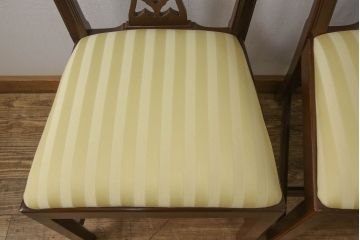 中古　美品　IDC大塚家具取り扱い　アメリカ高級家具　COUN CILL(カウンシル)(カンセル)　マホガニー材　ダイニングチェア2脚セット(2脚定価 約16万円)(椅子、イス)(R-057608)