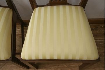 中古　美品　IDC大塚家具取り扱い　アメリカ高級家具　COUN CILL(カウンシル)(カンセル)　マホガニー材　ダイニングチェア2脚セット(2脚定価 約16万円)(椅子、イス)(R-057608)