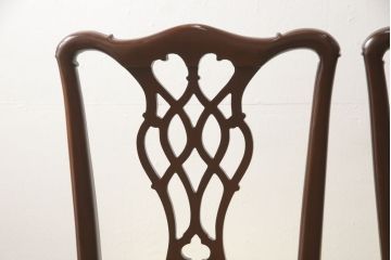 中古　美品　IDC大塚家具取り扱い　アメリカ高級家具　COUN CILL(カウンシル)(カンセル)　マホガニー材　ダイニングチェア2脚セット(2脚定価 約16万円)(椅子、イス)(R-057608)
