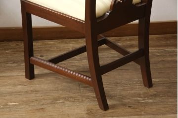 中古　美品　IDC大塚家具取り扱い　アメリカ高級家具　COUN CILL(カウンシル)(カンセル)　マホガニー材　ダイニングチェア2脚セット(2脚定価 約16万円)(椅子、イス)(R-057608)