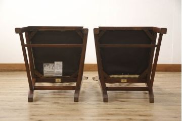 中古　美品　IDC大塚家具取り扱い　アメリカ高級家具　COUN CILL(カウンシル)(カンセル)　マホガニー材　ダイニングチェア2脚セット(2脚定価 約16万円)(椅子、イス)(R-057609)