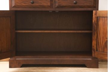 中古　九州民芸家具　品のあるツヤが魅力的なキャビネット(食器棚、本棚、飾り棚、収納棚)(R-057614)