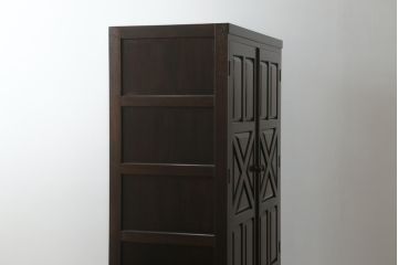 中古　美品　松本民芸家具　シックで品のある雰囲気が魅力的なD型洋服タンス(ワードローブ、チェスト、衣装箪笥、洋服タンス)(定価約60万円)(R-057615)