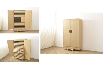 中古　伝統工芸士・吉沢昭次 作　アクセサリーも一緒にしまっておける! 収納力抜群の加茂桐箪笥(定価約140万円)(胴厚、桐たんす、着物箪笥、和タンス、衣装箪笥、引き出し)(R-057620)