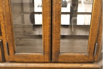 中古　美品　えぞ民芸家具　色ガラス入り　グレースシリーズ　和・洋どちらにも合わせやすいサイドボード(収納棚、戸棚、サイドキャビネット、リビングボード、引き出し)(R-057621)