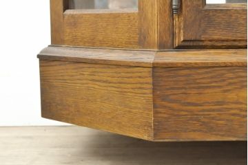 中古　美品　えぞ民芸家具　色ガラス入り　グレースシリーズ　和・洋どちらにも合わせやすいサイドボード(収納棚、戸棚、サイドキャビネット、リビングボード、引き出し)(R-057621)