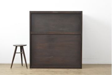 中古　松本民芸家具　脚(台輪)付きリメイク　コンパクトなサイズが魅力的な和タンス(収納棚、着物箪笥、戸棚、引き出し、衣装盆)(R-057624)