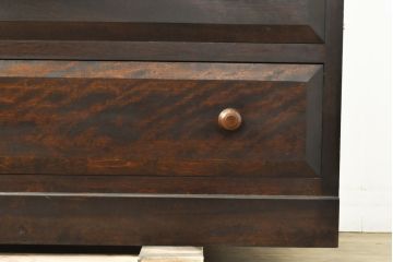 中古　松本民芸家具　天板リメイク　落ち着いた大人の空間づくりに活躍するローチェスト(和タンス、サイドボード、ローボード、引き出し)(R-057625)