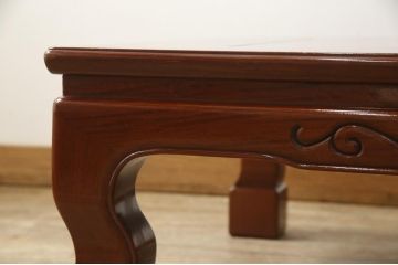 中古　カリモク家具　カリン(花梨)材　アジアンな雰囲気も感じさせる座卓(ローテーブル、センターテーブル)(R-057628)