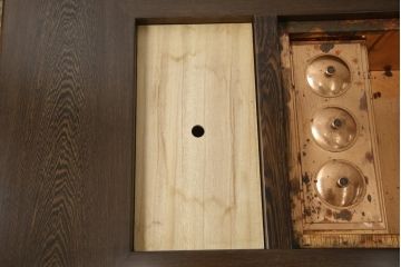中古　最高級品　鉄刀木(タガヤサン)無垢材　内部が銅製の関西火鉢(ローテーブル、長火鉢、座卓、リビングテーブル、囲炉裏)(R-057632)