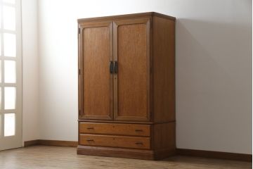中古　美品　屋久杉　密に詰まった杢目が美しいワードローブ(定価約70万円)(洋服タンス、収納棚)(R-057634)