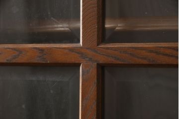 和製ビンテージ　上手物!　中桐・前面欅(ケヤキ)材　立派な造りが魅力的な民芸重ねキャビネット(食器棚、水屋箪笥、戸棚、収納棚、本棚、ヴィンテージ)(R-057635)