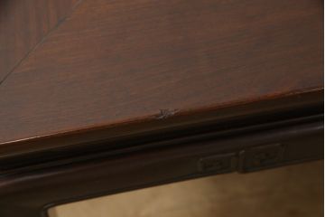 和製アンティーク　総紫檀材　個性的なデザインの雷文が目を引く座卓(総シタン材、ローテーブル、センターテーブル)(R-057643)