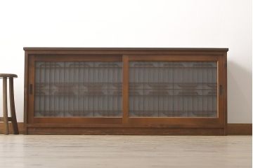 ラフジュ工房オリジナル　古建具リメイク　組子建具が上品なリビングボード(収納棚、戸棚、テレビ台、ローボード、サイドボード)(R-057649)
