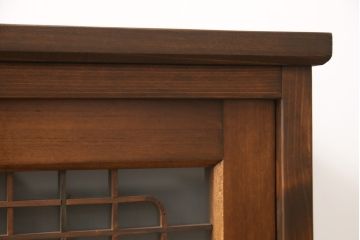 ラフジュ工房オリジナル　古建具リメイク　組子建具が上品なリビングボード(収納棚、戸棚、テレビ台、ローボード、サイドボード)(R-057649)