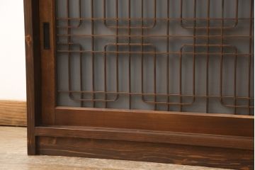 ラフジュ工房オリジナル　古建具リメイク　組子建具が上品なリビングボード(収納棚、戸棚、テレビ台、ローボード、サイドボード)(R-057649)