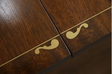 イギリスアンティーク　最高級　真鍮象嵌入り　マホガニー材　ホームパーティーにもおすすめ! 特大エクステンションテーブル(ダイニングテーブル)(R-057651)