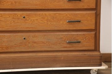 中古　民芸家具　屋久杉を贅沢に使用した木の温もりあふれる重ね箪笥(衣装箪笥、引き出し、チェスト、引き出し10杯)(R-057653)