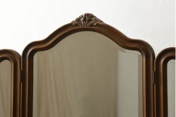 中古　アメリカ　優雅で上品なデザインが目を引くスツール付きドレッサー(鏡台)(R-057665)