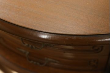 中古　アメリカ　優雅で上品なデザインが目を引くスツール付きドレッサー(鏡台)(R-057665)