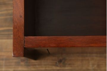 中古　美品　花梨材の温かみのある色合いと木目を楽しめる収納付きベンチ(長椅子、イス、板座チェア)(R-057671)