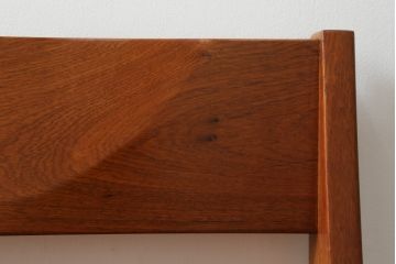 中古　美品　花梨材の温かみのある色合いと木目を楽しめる収納付きベンチ(長椅子、イス、板座チェア)(R-057671)