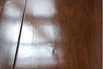 中古　美品　花梨材の温かみのある色合いと木目を楽しめる収納付きベンチ(長椅子、イス、板座チェア)(R-057671)