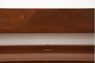 中古　美品　花梨材の温かみのある色合いと木目を楽しめる収納付きベンチ(長椅子、イス、板座チェア)(R-057673)
