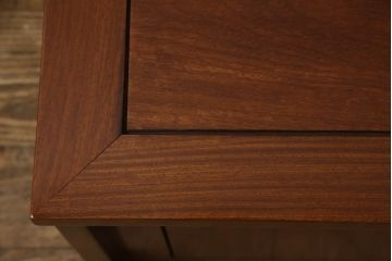 中古　美品　花梨材の温かみのある色合いと木目を楽しめる収納付きベンチ(長椅子、イス、板座チェア)(R-057673)