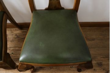 中古　バロッサバレンティ(VARO,S.A. VALENTI)　優雅な曲線美の猫脚と背もたれのデザインがクラシカルな雰囲気を高めるダイニングチェア2脚セット(椅子)(2脚で定価約35万円)(R-057676)