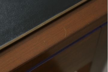 イギリスビンテージ　マホガニー材　気品と個性が感じられるコーナーデスク(コンソールテーブル、ワークデスク、在宅ワーク、在宅用、ヴィンテージ)(R-057683)