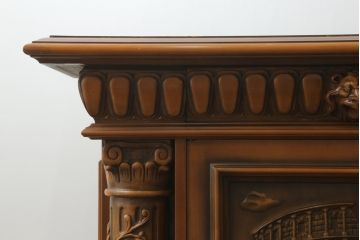 中古　イタリア家具　最高級　素晴らしい彫刻がまるで芸術品!置くだけで目を引く特大サイドボード(キャビネット、カウンターテーブル、収納棚、戸棚)(R-057687)