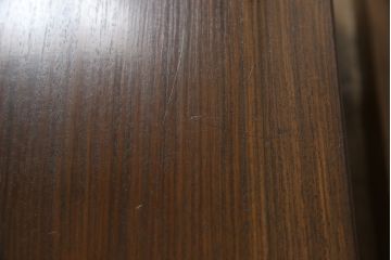 和製ビンテージ　最高級!　指物工芸家具　中桐・漆塗り　総シタン(紫檀)　凝った意匠が魅力的な、天板一枚板の文机(座机、在宅ワーク用、ローテーブル、センターテーブル、ヴィンテージ)(R-057694)
