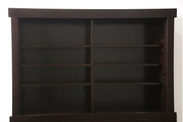 中古　美品　高級品!　国産工芸家具　南部箪笥　タモ材　重厚感ある佇まいの漆塗り重ね水屋箪笥(定価176万円)(食器棚、和風食器棚、収納棚、戸棚)(R-057699)